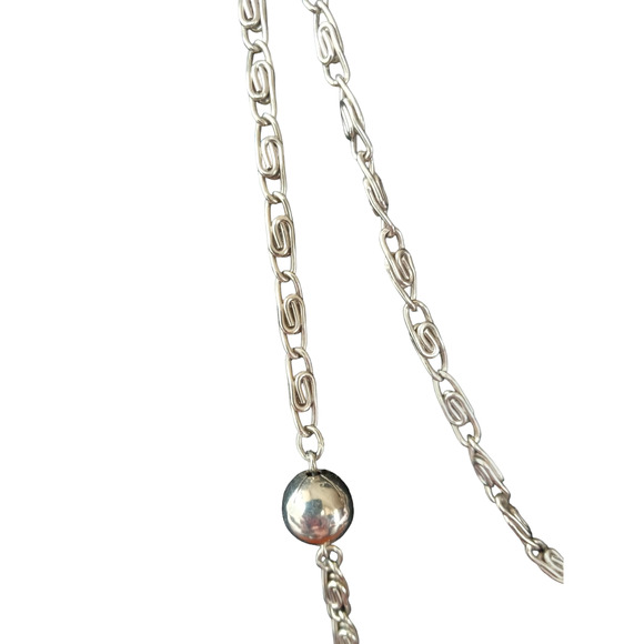 Vintage Silver Detailed Link Necklace - Picture 2 of 6